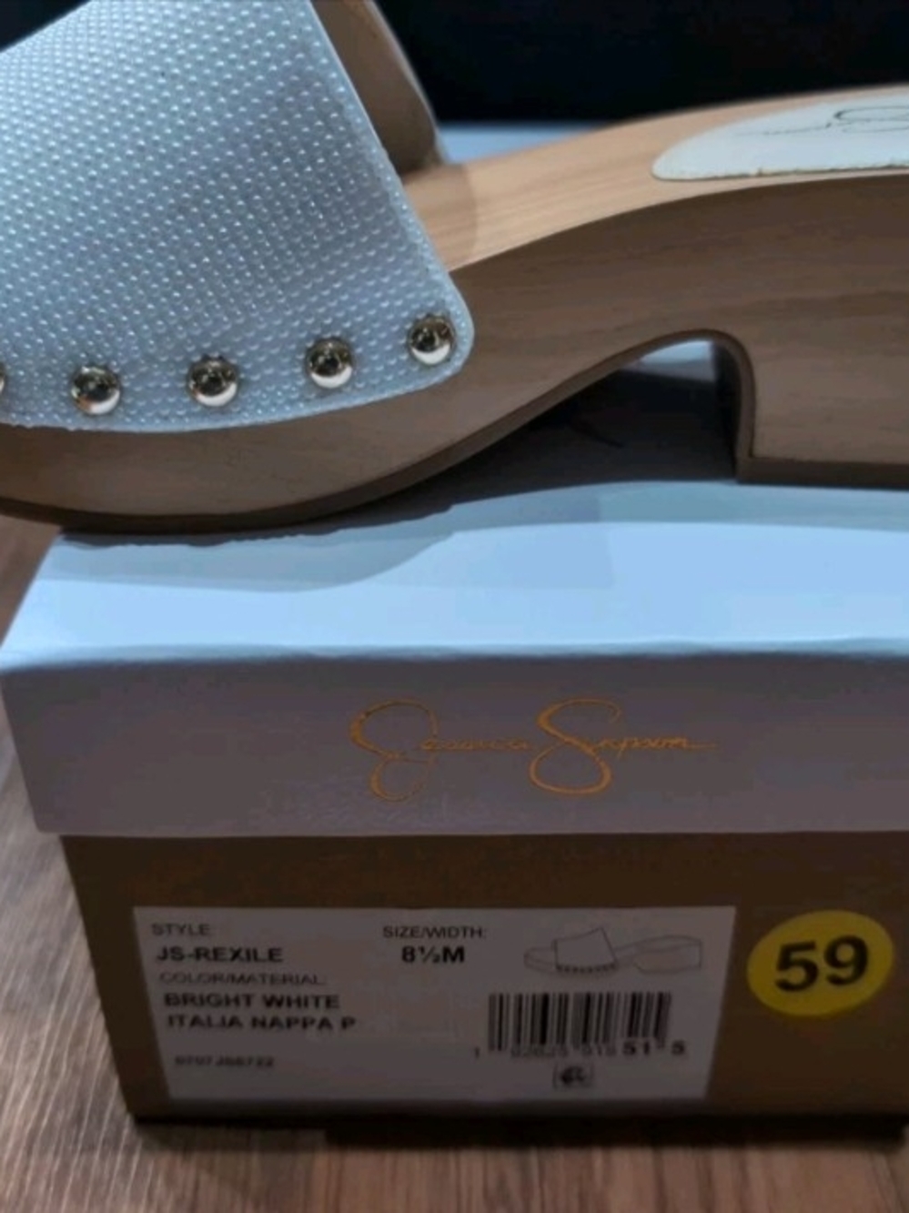 Jessica Simpson Bright White Studded Slide Mule